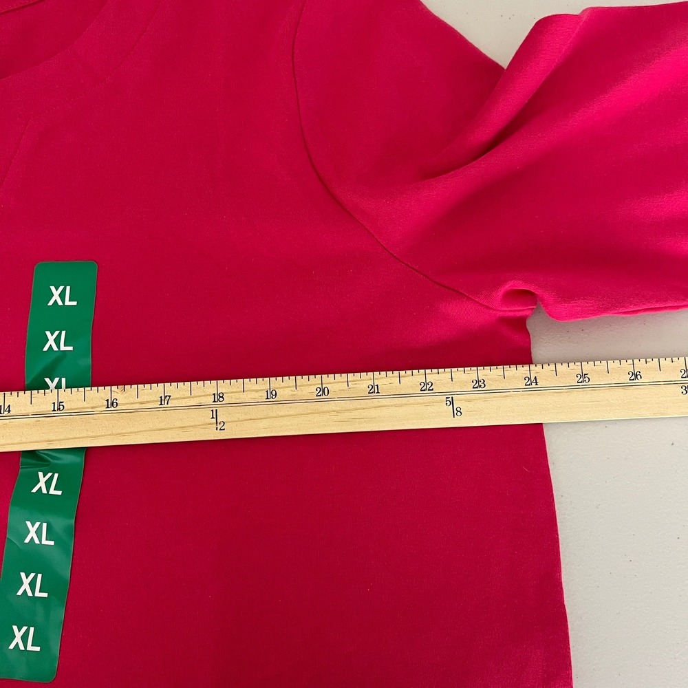 Orvis Classic Collection Women XL Red 3/4 Sleeve Notch Neck Knit Top 1753862 NEW - Picture 5 of 13